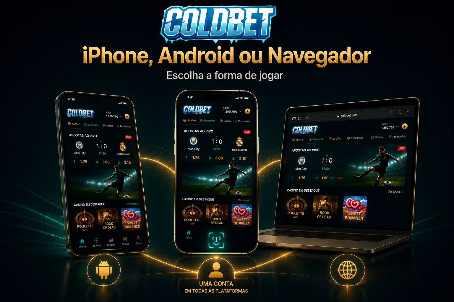 Coldbet iOS — Dashboard, Face ID e Sincronização iCloud